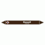 LOT DE 3 - MARQUEUR DE TUYAUTERIE - GASOIL - NFX 08-105 - VINYLE LAMINÉ 250 X 26 MM