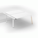 PÔLE DE 2 BUREAUX ECLA BLANC L 160 X P 80 CM PIEDS MÉTAL FINITION BOIS - ÉLÉMENT SUIVANT