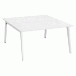 PÔLE DE 2 BUREAUX EDEN ARCHE BLANC + GOULOTTE L 140 CM PIÈTEMENT BLANC