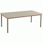 TABLE MALIBU 4 PIEDS RECTANGULAIRE 160X80 CM CHANT ALAISÉ