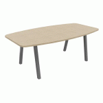 TABLE TONNEAU PARTAGE 200 X 100 CM CHÊNE / ALU - BURONOMIC