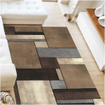 UNAMOURDETAPIS - 140X200 - TAPIS SALON BRILLANCE GEOMETRIQUE BEIGE 140X200 OEKO TEX® IDÉAL POUR UN SALON - BEIGE