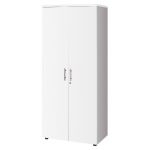 MEUBLE HAUT ACTUAL AVEC PORTES - H.180 X L. 80 X P. 47 CM - CORPS ALUMINIUM - PORTES BLANC