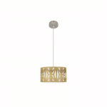 SUSPENSION KATERINA 1XE27 NICKEL/BOIS CLAIR REGX30X30 CM