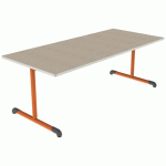 TABLE BANDANA 180X80 T4 DL STR POLY. ÉRABLE G. BEIGE/PAPAYE - MOBIDECOR