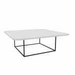 TABLE BASSE CARRÉE MILAN L.87,5 CM - BLANC/NOIR