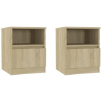 TABLES DE CHEVET 2 PCS CHÊNE SONOMA 40X40X50 CM AGGLOMÉRÉ