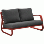 CANAPÉ ANTONINO ACCOUDOIR GAUCHE - ROUGE COUSSIN GRIS - PROLOISIRS