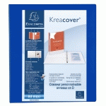 CLASSEUR PP PERSONNALISABLE KREACOVER - 4 ANNEAUX EN D 40MM - A4 MAXI - BLEU - LOT DE 10