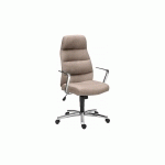 FAUTEUIL DE BUREAU CHAIRMAN TISSU BEIGE - PIÉTEMENT ALU - BEIGE