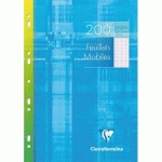 FEUILLETS MOBILES PERFORES CLAIREFONTAINE - 21X29.7 CM - 200 PAGES - GRANDS CARREAUX - BLANC - 90G - LOT DE 5