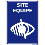 SIGNALETIQUE.BIZ FRANCE - PANNEAU SITE ÉQUIPÉ DÉFICIENCE VISUELLE. SIGNALISATION HANDICAP. STICKER SITE ÉQUIPÉ MALVOYANT, PANNEAU PVC OU ALU