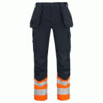 PROJOB 6534 PANTALON POLYCOTON PRIO - EN ISO 20471 CLASSE 1 ORANGE/NOIR - TAILLE 38