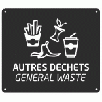 ROSSIGNOL PLAQUE SIGNALETIQUE DE TRI MURALE - DECHETS DIVERS - GRIS MANGANESE