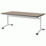 TABLE MALIBU 160X80 T4 DL STRA CHÊNE 1146/NOIR BLC 9016