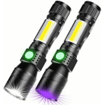 TIGREZY - TORCHES RECHARGEABLES USB, TORCHES 3 EN 1 UV CATCH SCORPION [WHITELIGHT REDLIGHT & UV]
