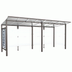 ABRI BUS MODULO 5 M AVEC VITRINE 1 BARDAGE LAT. GRIS PROCITY - PROCITY