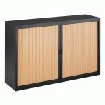 ARMOIRE BASSE À RIDEAUX DÉMONTABLES DÉCOR BOIS LARGEURS SPÉCIFIQUES 100 X 160 CM ANTHRACITE-HÊTRE