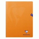 CAHIER PIQUÉ MIMESYS 24X32CM 48 PAGES PETITS CARREAUX COUVERTURE POLYPROPYLÈNE - ORANGE - LOT DE 20