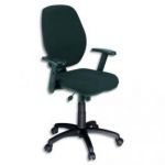 CHAISE DACTYLO TISSU MASTER DOSSIER 50 CM COLORIS NOIR SYNCHRONE