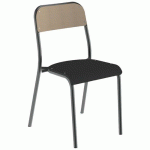 CHAISE ROBOT 4P T6 ASS NOIR ÉBÈNE DOS HÊTRE PIÈT. TRSPARENT