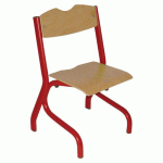 CHAISE TIM AST - T4 - PIÈTEMENT ACIER - HÊTRE NATUREL/ROUGE 3020 - RODET