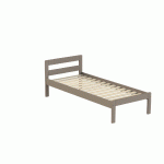 LIT NOVA 80X190 PMR HAUTEUR 50CM TÊTE 2 TRAVERSES SOMMIER À LATTES TAUPE - MANUTAN COLLECTIVITÉS