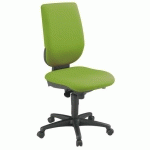CHAISE DE BUREAU NAO TISSU VERT - DOSSIER HAUT SANS ACCOUDOIRS - MÉCANISME CONTACT PERMANENT - PIEDS NOIR