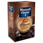 STICS DE CAFE SOLUBLE MAXWELL HOUSE FINE MOUSSE - EMBALLEES INDIVIDUELLEMENT 180G - BOÎTE DE 100