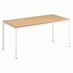 TABLE DE BUREAU MULTI-USAGE ÉCO CHÊNE CLAIR 160 X 80 CM PIÈTEMENT BALNC