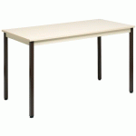 TABLE DE REUNION 160X80 PLATEAU BEIGE/P IEDS BRUNS
