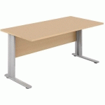 TABLE DROITE L160X80 HETRE ALU - MANUTAN EXPERT