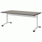 TABLE MALIBU 160X80 T4 DL STRA ANTIB GRIS U727/NOIR BLC 9016