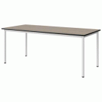 TABLE MALIBU 180X80 T5 4P STRA CHÊNE 1146/NOIR BLC 9016