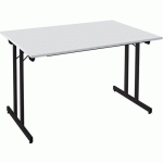 TABLE PLIANTE MULTIUSAGE 120 X 70 CM GRIS PIED NOIR