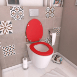 AURLANE - ABATTANT WC - EN MDF AVEC CHARNIÈRES EN MÉTAL RÉGLABLES - WHISY RED - ROUGE