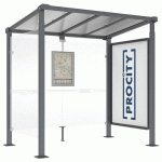 ABRI BUS MILAN 2.50 M 1 VITRINE 1 BARDAGE LAT. GRIS PROCITY - PROCITY