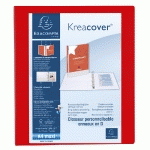 CLASSEUR PP PERSONNALISABLE KREACOVER - 4 ANNEAUX EN D 25MM - A4 MAXI - ROUGE - LOT DE 10