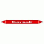 LOT DE 5 - MARQUEUR - TUYAUTERIE RÉSEAU INCENDIE - VINYLE LAMINÉ - NFX 08-105 450 X 52 MM