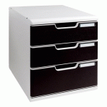 MODULE DE CLASSEMENT EXACOMPTA MODULO 3 TIROIRS NOIRS