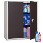 ARMOIRE MÉTAL CLASSTOUT - A PORTES BATTANTES - H. 100  X  L. 90 CM - CORPS GRIS - PORTES ANTHRACITE