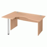 BUREAU COMPACT EXCELLENS L 160 CM CHÊNE CLAIR RETOUR À GAUCHE PIÈTEMENT PLEIN BOIS CHÊNE CLAIR