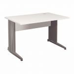BUREAU DROIT ACTIVITY - L. 120 X P. 80 CM - PLATEAU BLANC - PIEDS L 'ANTHRACITE'