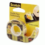 DÉVIDOIR ADHÉSIF SCOTCH DOUBLE FACE AVEC ROULEAU - LONGUEUR 6,3 M