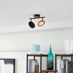 LINDBY SPOT LED MANEL, BOIS, 37 CM DE LONG, À 2 LAMPES