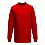 LOT DE 2 - PORTWEST AS22 T-SHIRT MANCHES LONGUES ANTISTATIQUE ESD ROUGE FONCÉ - TAILLE M