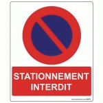 PANNEAU RECTANGULAIRE STATIONNEMENT INTERDIT PVC