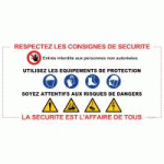 PANNEAU RESPECTEZ LES CONSIGNES DE SÉCURITÉ (RECTANGLE)