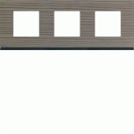 PLAQUE 3P H71 GREY WOOD - APPAREILLAGE MURAL GALLERY HAGER WXP4813