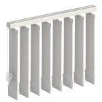 STORE À BANDES VERTICALES SUR MESURE, LAMES LARGEUR 127 MM EN POLYESTER OCCULTANT COLORIS GRIS ANTHRACITE